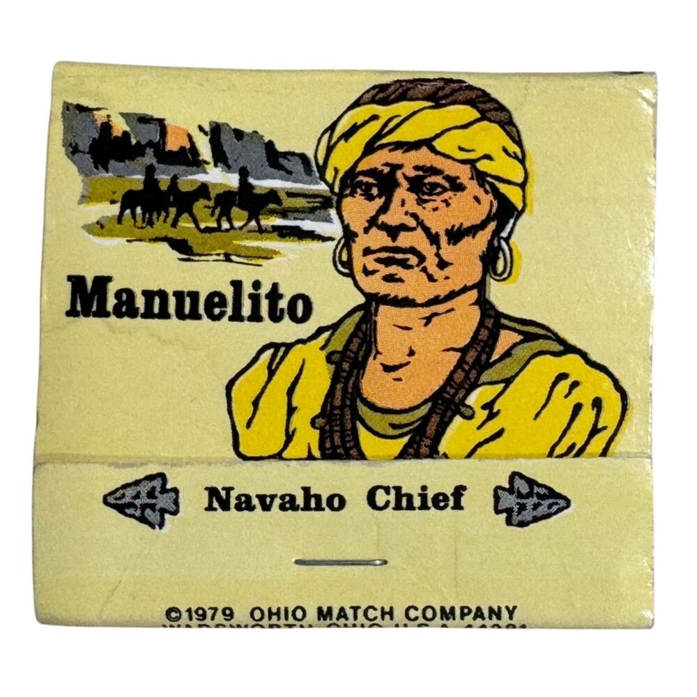 Ohio Match Co 1979 Manuelito Navaho Chief Matchbook Vintage Full Rare